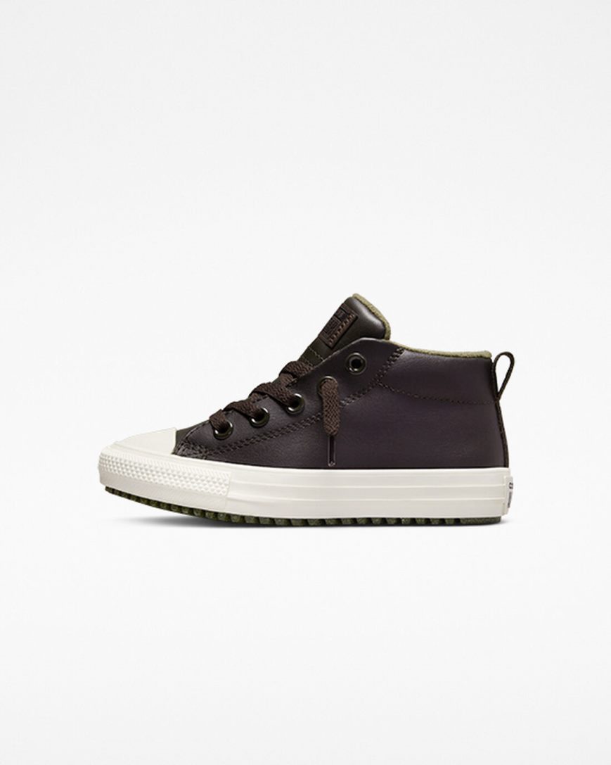 Zapatillas Altas Converse Chuck Taylor All Star Street Boot Cuero Niña Marrones | PE W52E0L